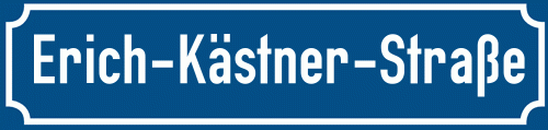 Straßenschild Erich-Kästner-Straße zum kostenlosen Download