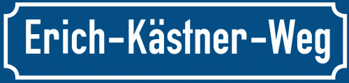 Straßenschild Erich-Kästner-Weg