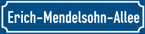 Straßenschild Erich-Mendelsohn-Allee