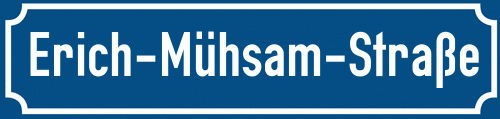 Straßenschild Erich-Mühsam-Straße zum kostenlosen Download