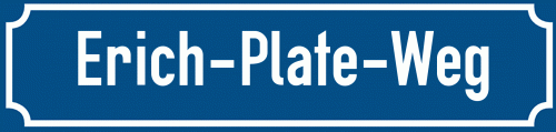 Straßenschild Erich-Plate-Weg