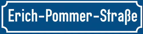 Straßenschild Erich-Pommer-Straße zum kostenlosen Download