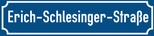 Straßenschild Erich-Schlesinger-Straße