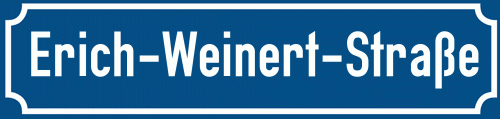 Straßenschild Erich-Weinert-Straße zum kostenlosen Download
