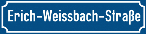 Straßenschild Erich-Weissbach-Straße