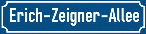 Straßenschild Erich-Zeigner-Allee zum kostenlosen Download