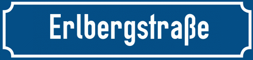 Straßenschild Erlbergstraße zum kostenlosen Download