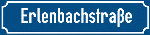 Straßenschild Erlenbachstraße zum kostenlosen Download