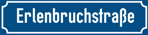 Straßenschild Erlenbruchstraße zum kostenlosen Download