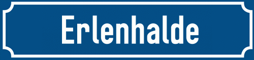 Straßenschild Erlenhalde zum kostenlosen Download