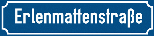 Straßenschild Erlenmattenstraße