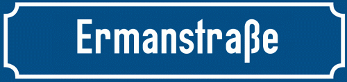 Straßenschild Ermanstraße