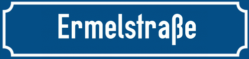 Straßenschild Ermelstraße