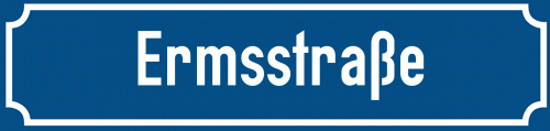 Straßenschild Ermsstraße zum kostenlosen Download