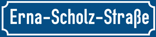 Straßenschild Erna-Scholz-Straße