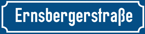 Straßenschild Ernsbergerstraße zum kostenlosen Download