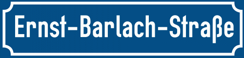 Straßenschild Ernst-Barlach-Straße zum kostenlosen Download