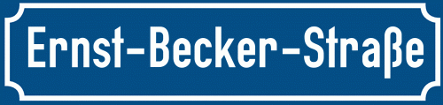 Straßenschild Ernst-Becker-Straße