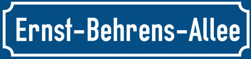 Straßenschild Ernst-Behrens-Allee
