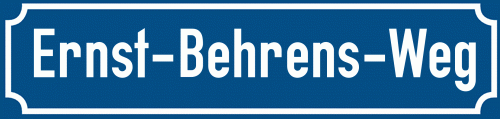 Straßenschild Ernst-Behrens-Weg zum kostenlosen Download