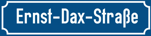 Straßenschild Ernst-Dax-Straße zum kostenlosen Download