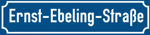 Straßenschild Ernst-Ebeling-Straße