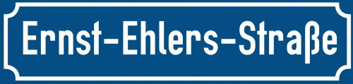 Straßenschild Ernst-Ehlers-Straße