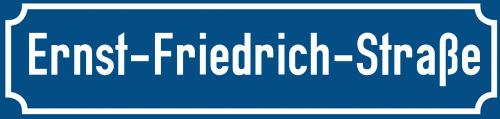 Straßenschild Ernst-Friedrich-Straße