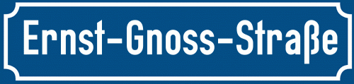Straßenschild Ernst-Gnoss-Straße zum kostenlosen Download