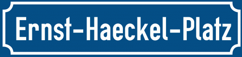 Straßenschild Ernst-Haeckel-Platz