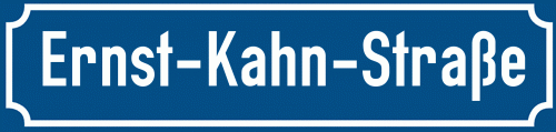 Straßenschild Ernst-Kahn-Straße