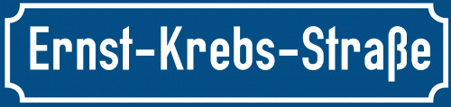 Straßenschild Ernst-Krebs-Straße