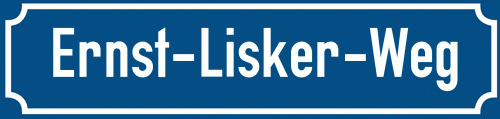 Straßenschild Ernst-Lisker-Weg zum kostenlosen Download