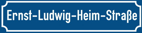 Straßenschild Ernst-Ludwig-Heim-Straße