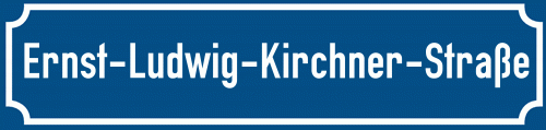 Straßenschild Ernst-Ludwig-Kirchner-Straße