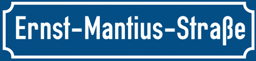 Straßenschild Ernst-Mantius-Straße
