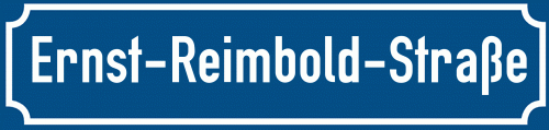 Straßenschild Ernst-Reimbold-Straße