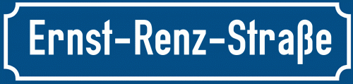 Straßenschild Ernst-Renz-Straße
