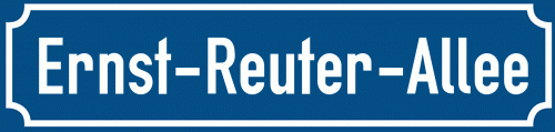 Straßenschild Ernst-Reuter-Allee zum kostenlosen Download