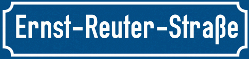 Straßenschild Ernst-Reuter-Straße zum kostenlosen Download