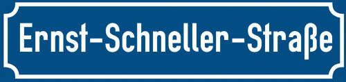 Straßenschild Ernst-Schneller-Straße zum kostenlosen Download