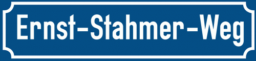 Straßenschild Ernst-Stahmer-Weg