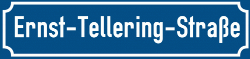 Straßenschild Ernst-Tellering-Straße zum kostenlosen Download