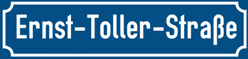 Straßenschild Ernst-Toller-Straße