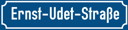 Straßenschild Ernst-Udet-Straße