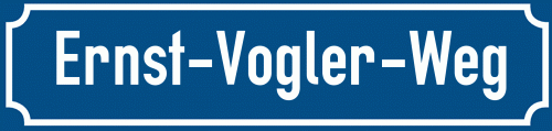 Straßenschild Ernst-Vogler-Weg zum kostenlosen Download