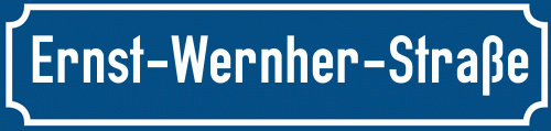 Straßenschild Ernst-Wernher-Straße