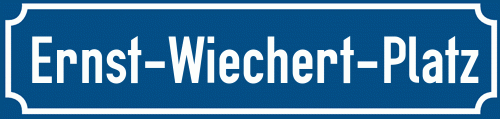 Straßenschild Ernst-Wiechert-Platz