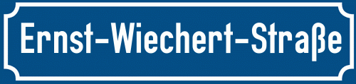 Straßenschild Ernst-Wiechert-Straße zum kostenlosen Download
