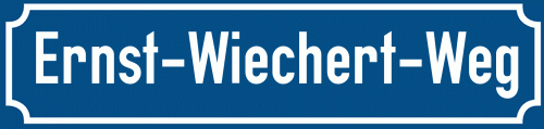 Straßenschild Ernst-Wiechert-Weg zum kostenlosen Download